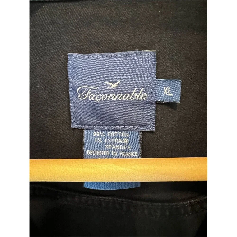 Faconnable Black Soft Cotton Jean Jacket